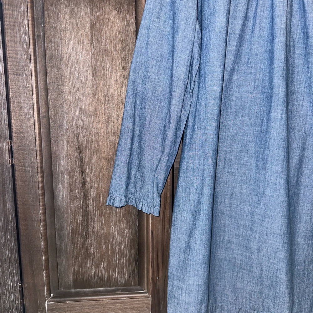 J. Crew Chambray Shift Dress with 3/4 sleeves - Picture 3 of 4